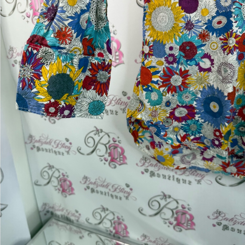 Liberty art fabrics button up long sleeve flowers Multicolor Floral  Shirt - Picture 9 of 15
